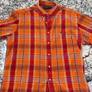 Polo by Ralph Lauren Men's Orange Plaid Shirt